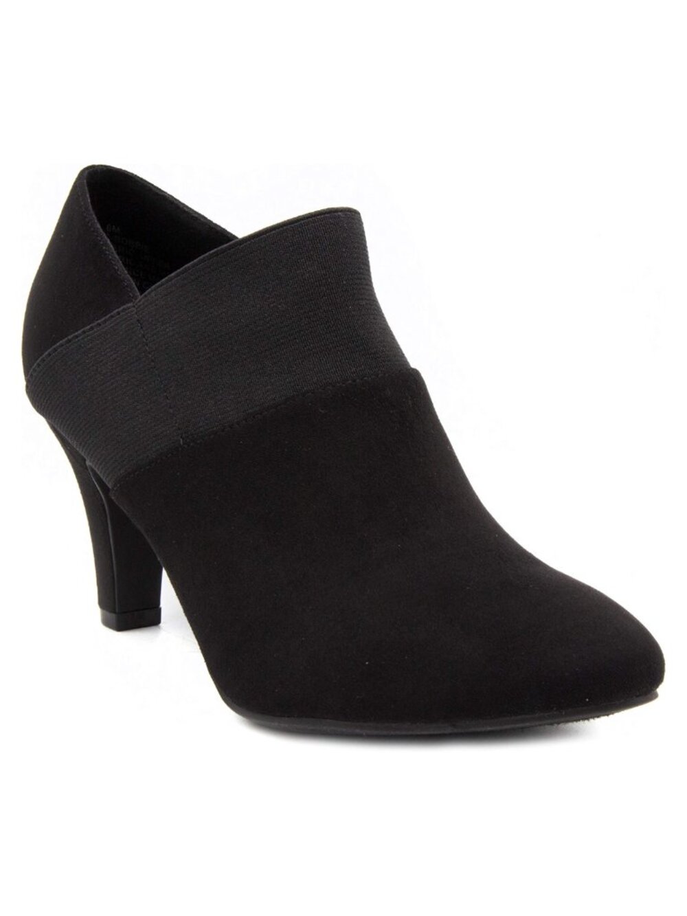 Faux Suede Heeled Ankle Booties Mid-Heel Zip Cushioned Comfort